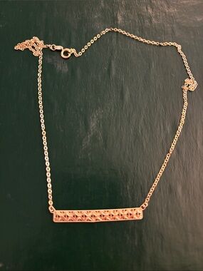 Zales Gold Lattice Bar Pendant Necklace 10K